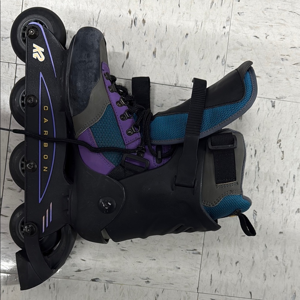 Women's Carbon Inline Skates - Black, Purple, and Teal - Picture 4 of 7